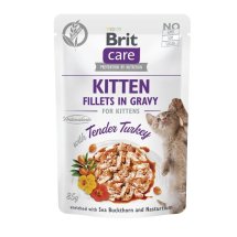 Корм вологий Brit Care Fillets in Gravy Tender Turkey Kitten д/кошенят філе в соусі з індичкою - 85 г