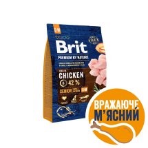 Сухий корм Brit Premium Dog Senior S+M для старіючих собак малих і середніх порід, з куркою - 3 кг