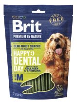 Ласощі для cобак середніх порід Brit Premium Dental Snacks M з колагеном і спіруліною - 180 г
