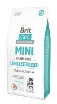 Сухий корм Brit Care GF Mini Light & Sterilised для дорослих собак дрібних порід із зайвою вагою або стерилізованих, з кроликом та лососем - 7 кг