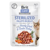 Вологий корм Brit Care Cat Pouch для кастрованих котів, в желе, качка та індичка - 85 г