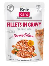 Вологий корм Brit Care Cat Pouch для котів, філе в соусі, пікантний лосось - 85 г