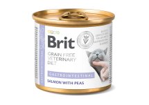 Вологий корм Brit GF VetDiet Gastrointestinal для котів, при захворюваннях шлунково-кишкового тракту, з лососем та горохом - 200 г