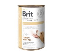 Вологий корм Brit GF VetDiet Hepatic для собак, для підтримки роботи печінки, індичка та горошок - 400 г