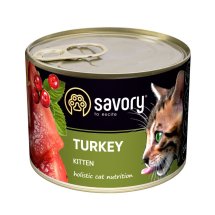 Вологий корм Savory для кошенят з індичкою - 200 г