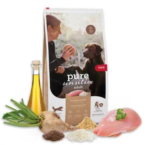MERA Dog Pure Sensitive Truthahn&Reis корм для дорослих собак з індичкою та рисом - 1 кг