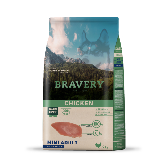 BRAVERY Dog Chicken Mini Adult сухий корм для дорослих собак дрібних порід з куркою - 2 кг
