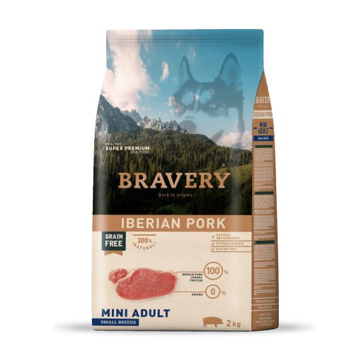 BRAVERY Dog Iberian Pork Mini Adult сухий корм для дорослих собак дрібних порід з іберійською свининою - 2 кг