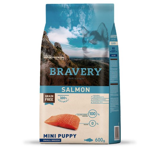 BRAVERY Dog Salmon Mini Puppy сухий корм для цуценят дрібних порід з лососем - 600 г