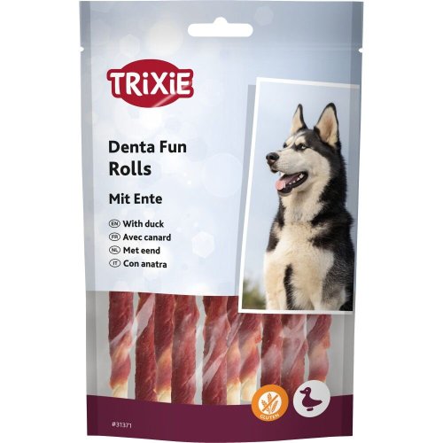 Ласощі Trixie Denta Fun Chewing Rolls для собак Паличка для чищення зубів з качкою 12 см 80 г 10 шт - 1 шт