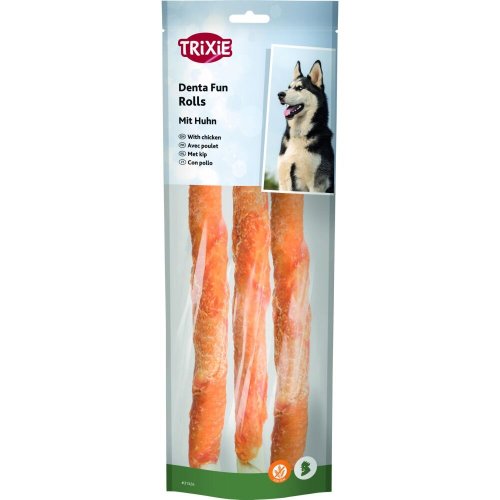 Ласощі Trixie Denta Fun для собак Палички для чищення зубів з куркою 28 см 250 г 3 шт - 1 шт