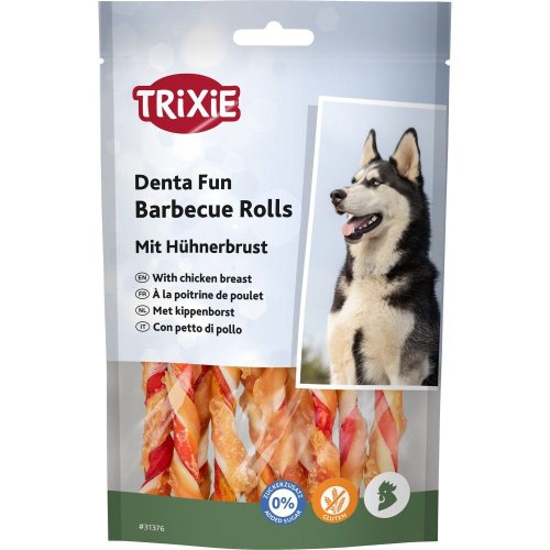 Ласощі Trixie Denta Fun Chewing Rolls для собак Паличка для чищення зубів з куркою 12 см 80 г 10 шт - 1 шт