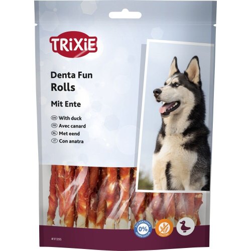 Ласощі Trixie Denta Fun Chewing Rolls для собак Паличка для чищення зубів з качкою 12 см 240 г 30 шт - 1 шт