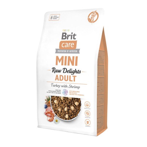Корм сухий Brit Care Mini Raw Delights Turkey with Shrimp д/собак малих порід індичка з креветкою - 2 кг