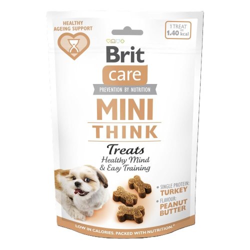 Ласощі Brit Care Mini Treats Think д/собак малих порід д/розумових здібностей індичка смак арахісове масло - 50 г