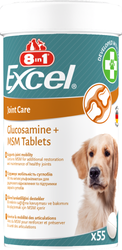 Вітаміни 8in1 Excel Glucosamine + MSM для цуценят та дорослих собак, для суглобів