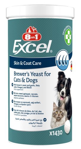 Вітаміни 8in1 Excel Brewers Yeast для собак та котів, пивні дріжджі з часником, для шкіри та шерсті