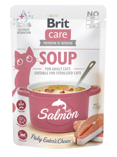 Корм вологий "Суп для котів Brit Care Soup with Salmon з лососем" - 75 г