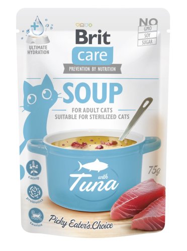 Корм вологий "Суп для котів Brit Care Soup with Tuna з тунцем" - 75 г