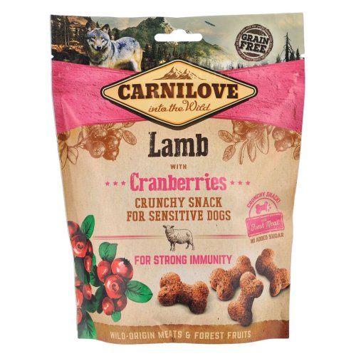 Ласощі Carnilove Dog Crunchy Snack для собак, ягня та журавлина - 200 г