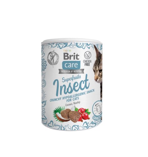 Ласощі для котів Brit Care Cat Snack Superfruits Insect комахи - 100 г