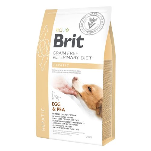 Сухий корм Brit GF VetDiet Dog Hepatic для собак, при хворобі печінки, з яйцем, горохом, бататом та гречкою - 2 кг
