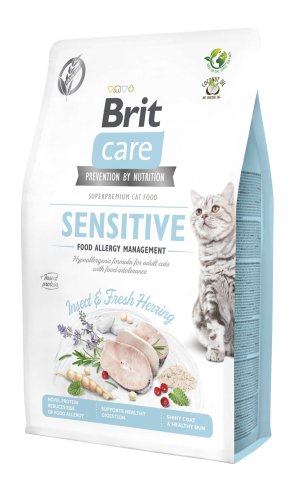 Сухий корм Brit Care Cat GF Insect для котів з харчовою непереносимістю, з комахами та рибою - 2 кг