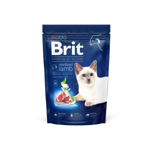 Сухий корм Brit Premium Cat by Nature Sterilized Lamb для стерилізованих котів, з ягням, 1 - 1.5 кг
